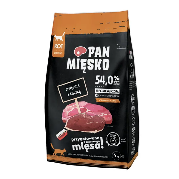 Pan Mięsko Medium veau, canard pour chat - 5 kg