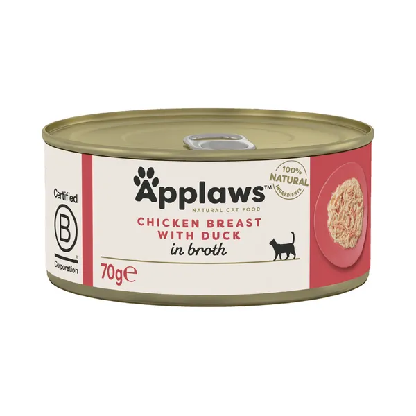 Lot Applaws 24 x 70 g pour chat - poulet, canard