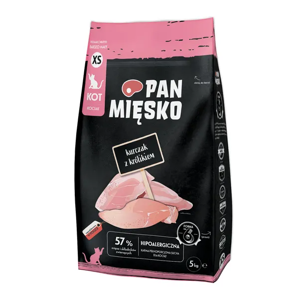 Pan Mięsko Kitten XS poulet, lapin pour chaton - 2 x 5 kg