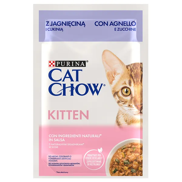 PURINA Cat Chow 26 x 85 g pour chat - Kitten agneau, courgettes