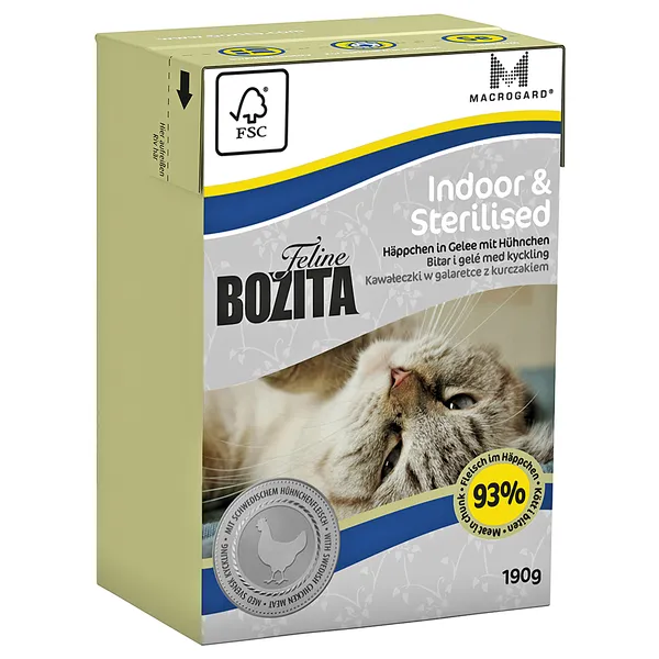 Bouchées en gelée Indoor & Sterilised Bozita - Nourriture pour Chat