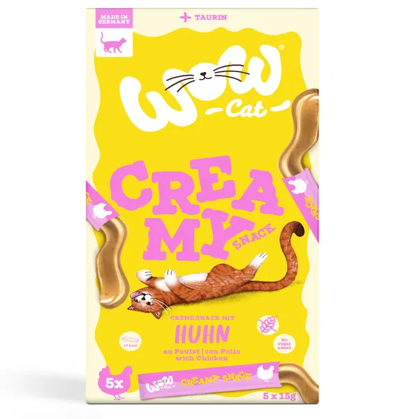 Wow Cat Creamy Snack 5 x 15 g - poulet