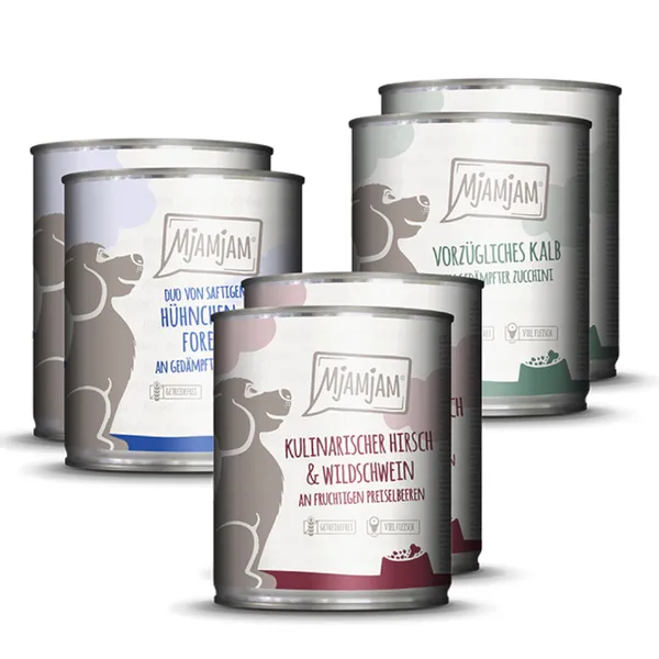 Lot MjAMjAM Adult 12 x 800 g - lot mixte I (3 variétés)