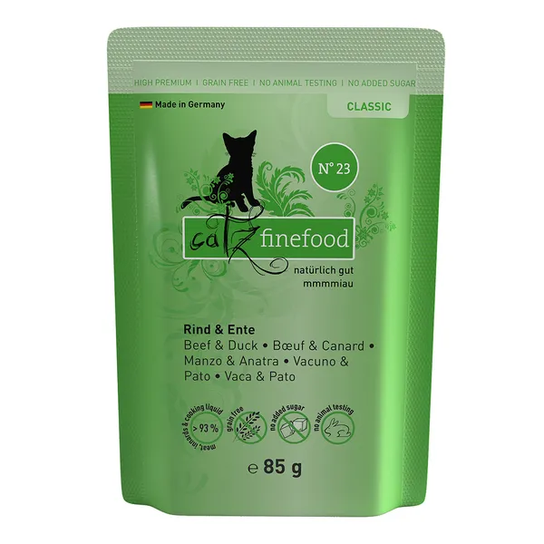 catz finefood 8 x 85 g - bœuf, canard