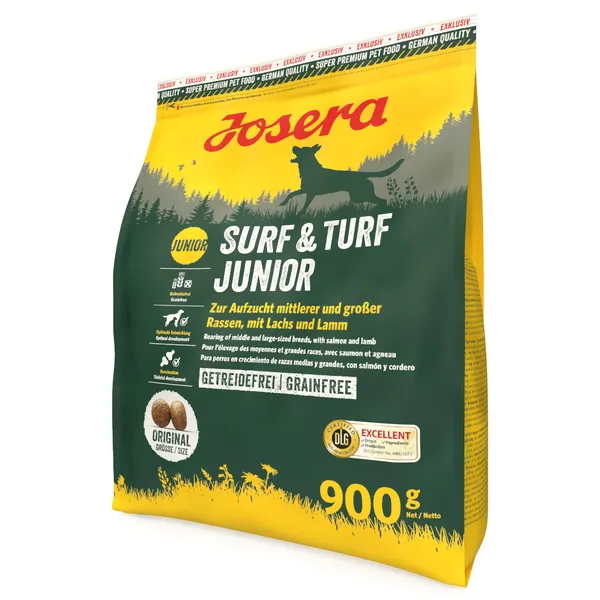 Josera Surf & Turf Junior saumon, agneau pour chien – 900 g