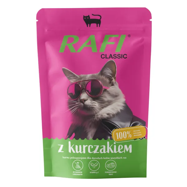 10x100g poulet Rafi Cat Classic nourriture humide pour chats