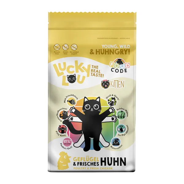 9kg Lucky Lou Kitten Volaille et poulet croquettes pour chat