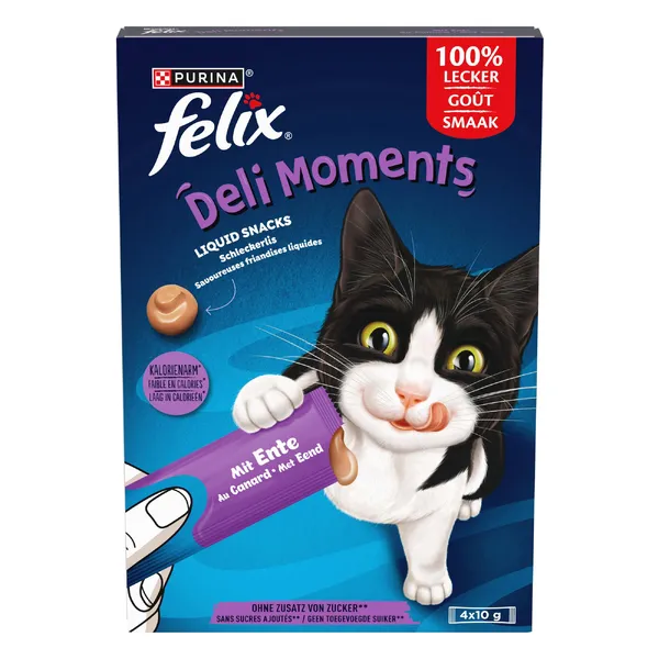 4x10g Felix Deli Moments friandise canard pour chats