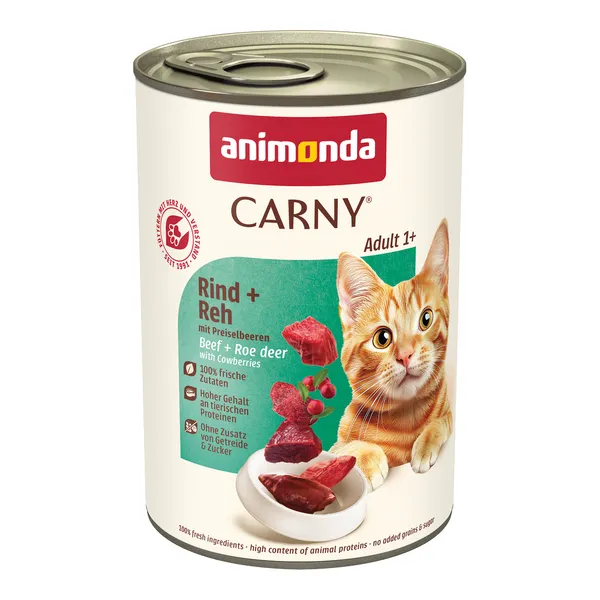Adult boeuf, chevreuil et airelles Animonda Carny - Pâtée pour chat