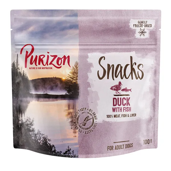 Friandises lyophilisées Purizon canard, poisson - sans céréales - 100 g