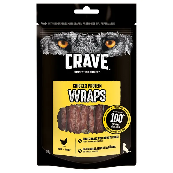 Friandises Crave Protein Wraps , poulet - Friandises pour chien