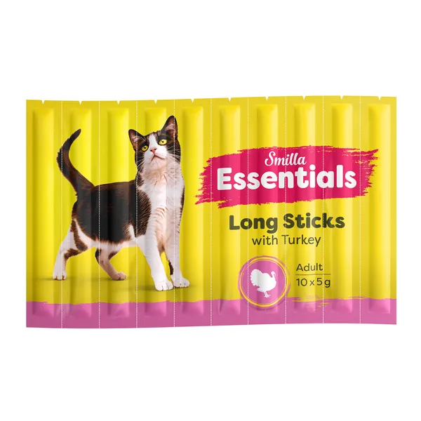 50x5g Essentials Dinde Sticks Smilla friandises pour chat
