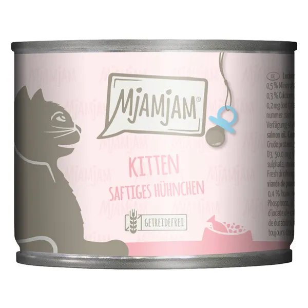 MjAMjAM Kitten poulet juteux avec huile de saumon nourriture pour chat humide