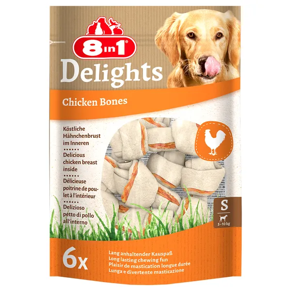 Delights, poulet, os à mâcher taille S, (24 os) - Friandises pour chien