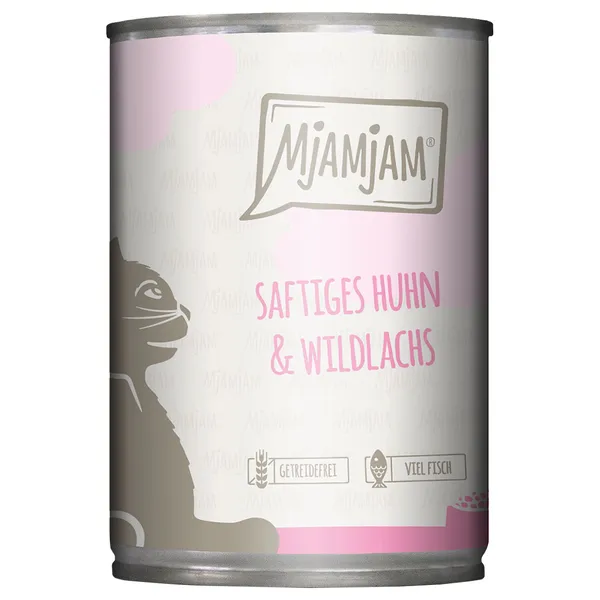 400g MjAMjAM poulet juteux et saumon sauvage nourriture pour chat humide