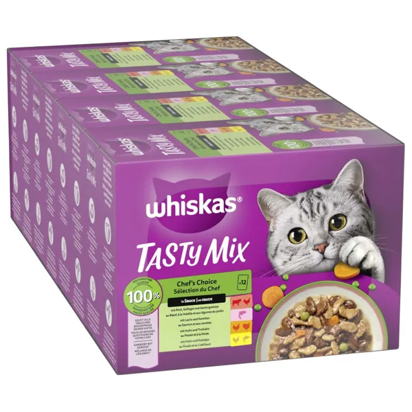 Multipack Whiskas Tasty Mix Sélection du Chef en sauce - Pâtée pour chat