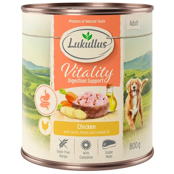 Lukullus Vitality Digestion poulet (sans céréales) pour chien - 6 x 800 g
