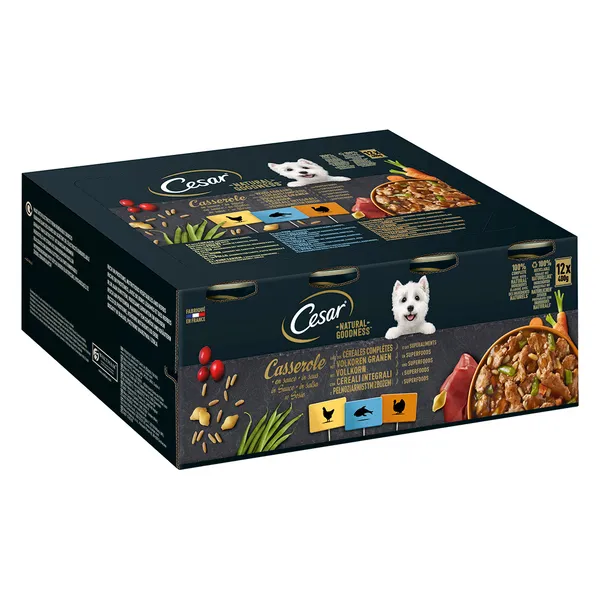 Cesar Natural Goodness pour chien - Multipack Casserole 3 variétés (12 x 400 g)