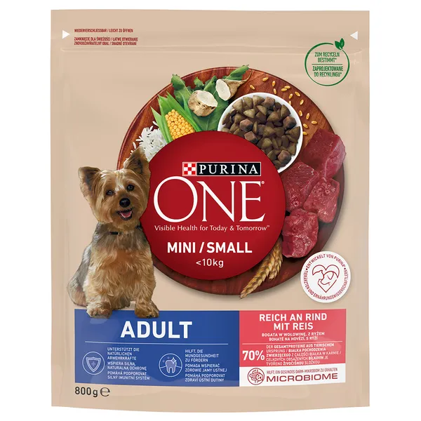 Purina ONE Mini Adult Riche en bœuf 800 g