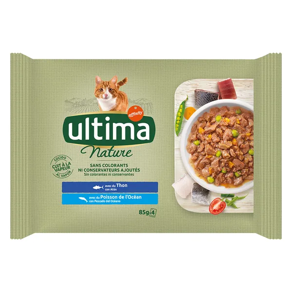 Ultima Cat Nature 12 x 85 g pour chat - thon, poisson de l'océan
