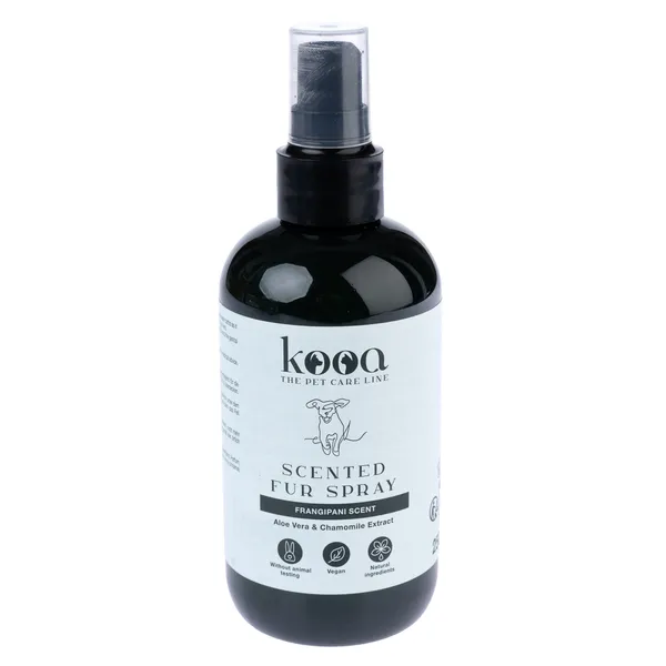 Spray parfumé 250&nbsp;ml kooa pour pelage parfum frangipanier, chien