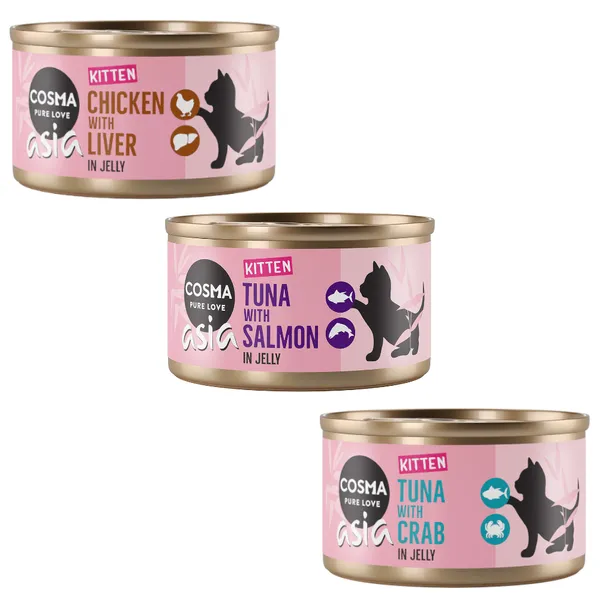 Cosma Asia Kitten en gelée 6 x 85 g pour chaton lot mixte