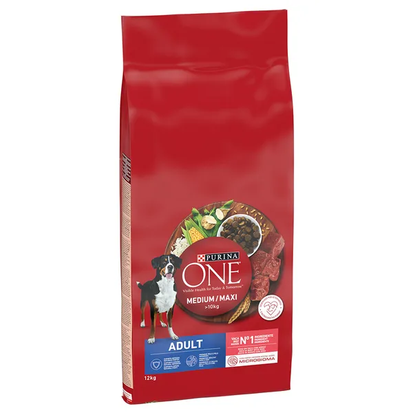 PURINA ONE Medium/Maxi Adult bœuf, riz - 12 kg
