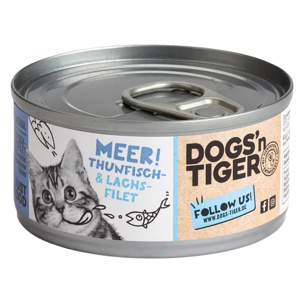Lot Dogs’n Tiger Filet 24 x 70 g – filet de thon et de saumon
