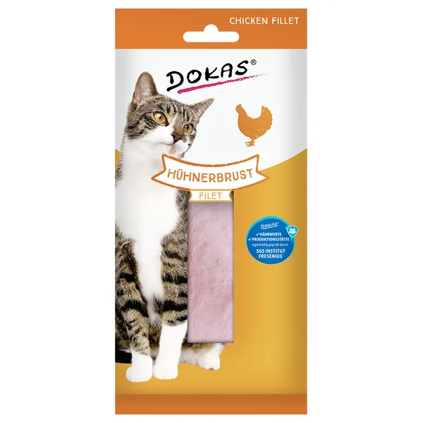 friandise à mâcher pour chat au filet de poulet Dokas 22&nbsp;g