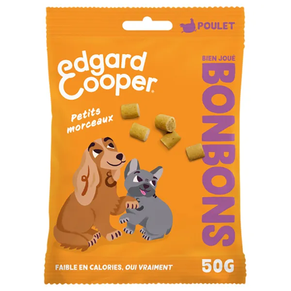Friandises Edgard & Cooper Bonbons Petits morceaux pour chien - poulet (3 x 50 g)