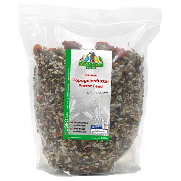 2,8 kg Nourriture pour perroquets avec fruits et fleurs Hugro