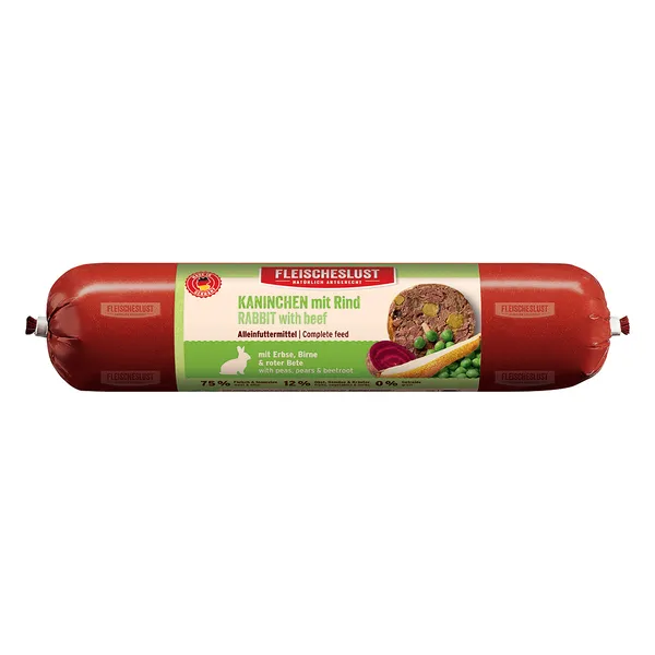 Fleischeslust Classic 6 x 800 g - lapin, bœuf, pois, poires, betterave rouge