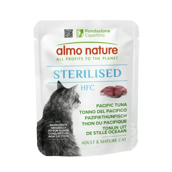 6x 50 g Almo Nature HFC Sterilised thon du Pacifique, nourriture humide pour chats