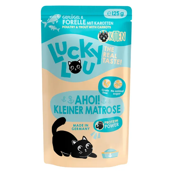 Lucky Lou chatons 16 x 125 g - volaille, truite