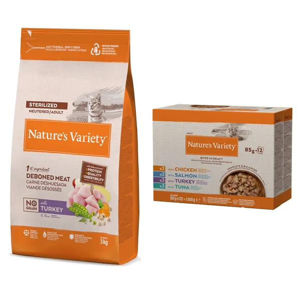 Nature's Variety No Grain Sterilised dinde pour chat - 3 kg