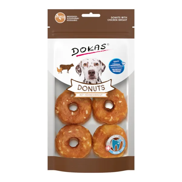 160g Dokas Donuts au blanc de poulet friandises pour chiens