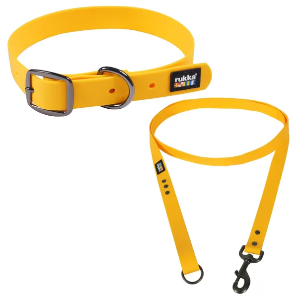 Laisse Rukka Biodipro, jaune taille M 180cm de long, 25mm de large chien