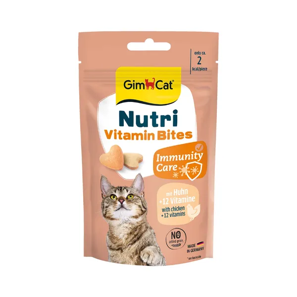 40 g GimCat Nutri Bouchées Vitamines au poulet Snacks pour chats