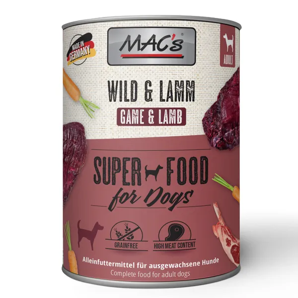 MAC's Adult 6 x 800 g pour chien - gibier, agneau