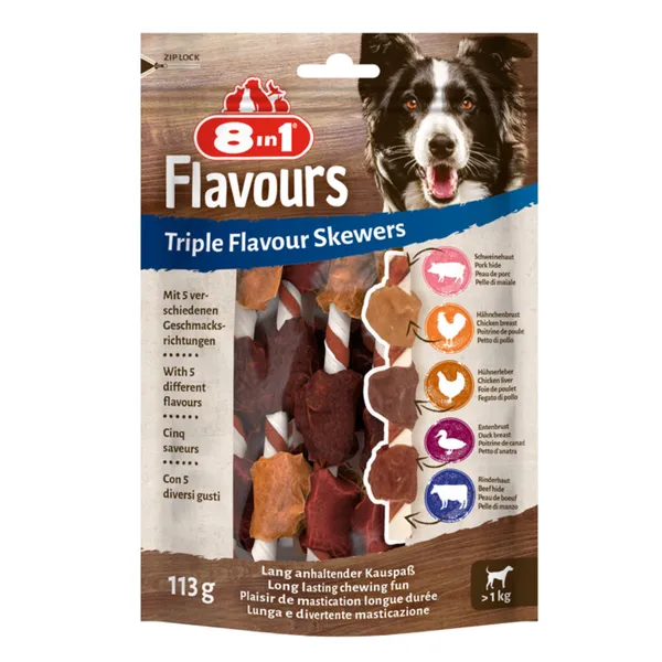 Triple Flavour Brochettes à mâcher (18 brochettes) - Friandises pour chien
