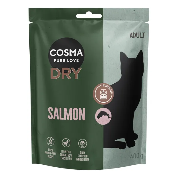 Cosma Croquettes extrudées au saumon pour chat - 400 g