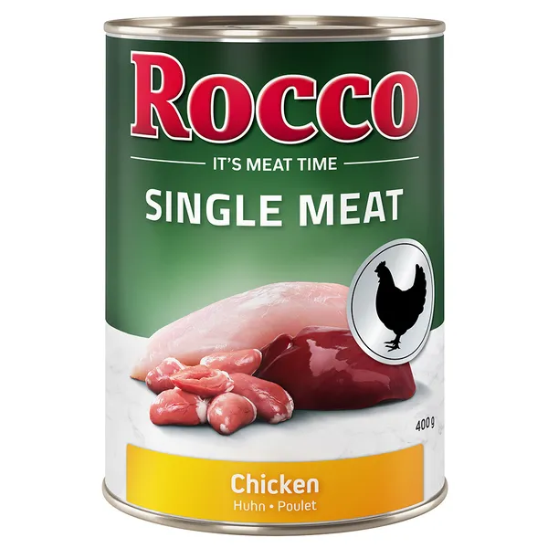 Rocco Single Meat 6 x 400 g pour chien poulet