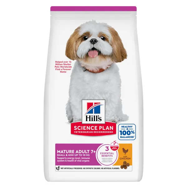 Mature Adult 7+ Small & Mini poulet Hill's Science Plan - Croquettes pour chien