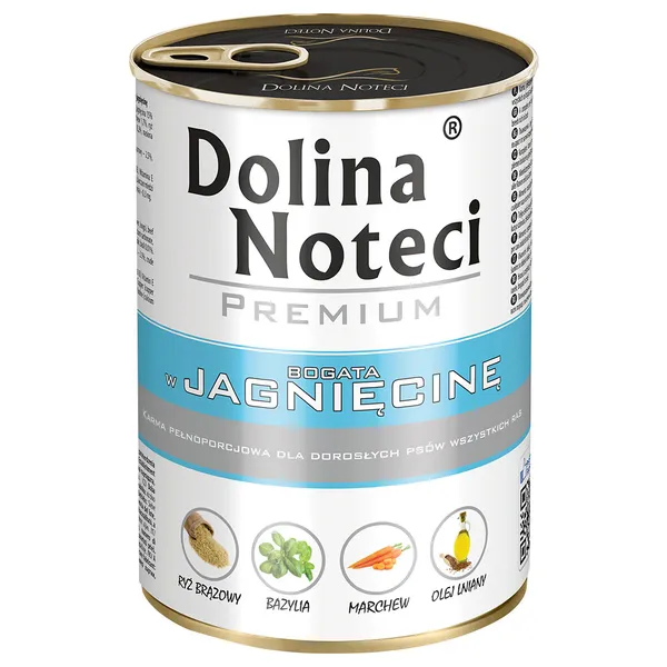 Dolina Noteci Premium, agneau, nourriture humide pour chiens