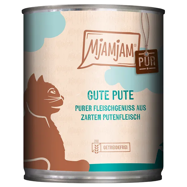 Paquet économique 24x800g MjAMjAM pur plaisir de la viande bonne dinde pure nourriture pour chat humide