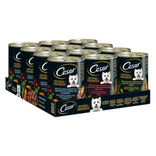Cesar Natural Goodness Multipack 3 variétés - Pâtée pour chien