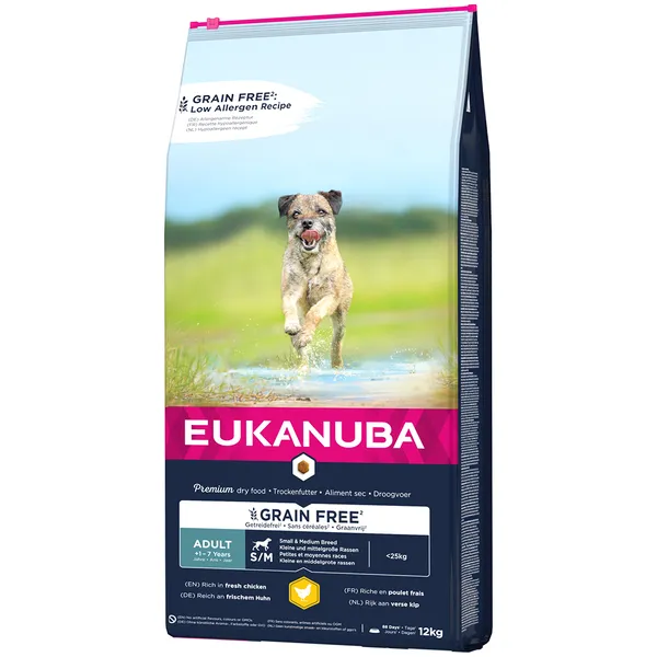 Eukanuba Grain Free Adult Small / Medium Breed poulet - Croquettes pour chien