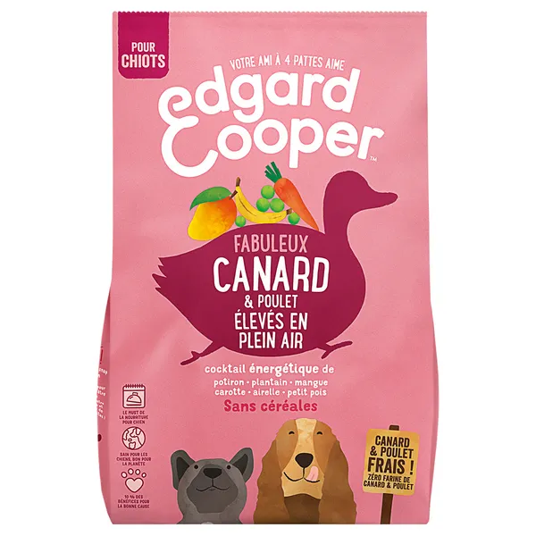 Edgard & Cooper, Fabuleux canard et poulet pour chiot-Chiot - Canard et poulet frais - Sans céréales