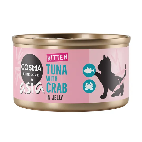 Lot Cosma Asia Kitten en gelée 12 x 85 g pour chaton thon, crabe