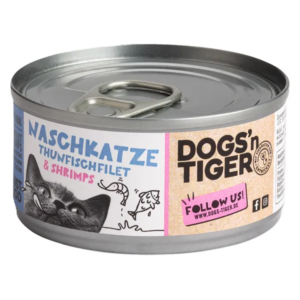 Lot Dogs’n Tiger Filet 24 x 70 g – filet de thon et crevettes